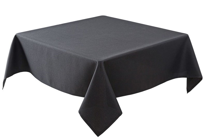 Biscaynebay Textured Fabric Square Tablecloths 60x60 Inch, Black Water Resistant Spill Proof Table Cloth Small Card Folding Table Covers for Dining, Kitchen, Wedding and Parties, Machine Washable - Image 1